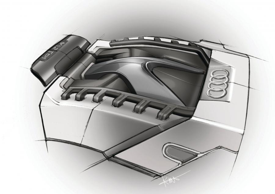 Эскиз Audi R8 TDI Le Mans Concept 2008 года  (фото 12 из 19)
